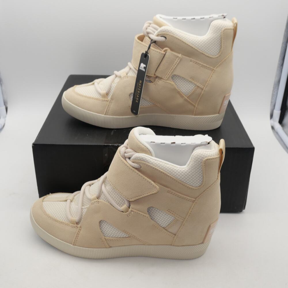 NEW Sorel Women's 8.5 Out N About Sport Wedge Bootie Chalk/ Sand Beige Tan - Picture 2 of 8